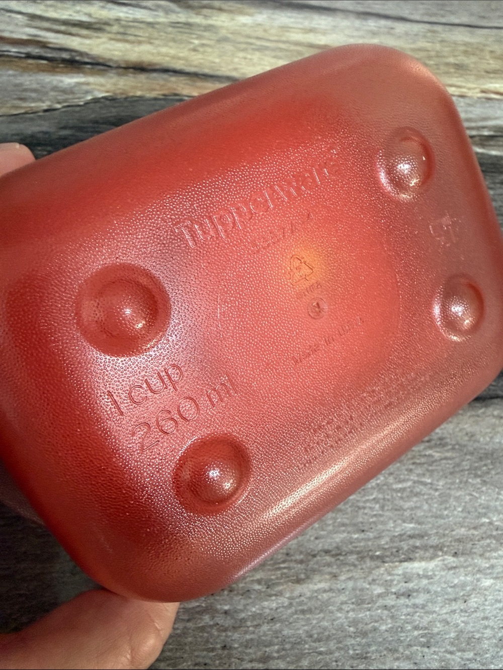 Tupperware Red Storage Container with Yellow Vent Lid - Picture 2 of 3